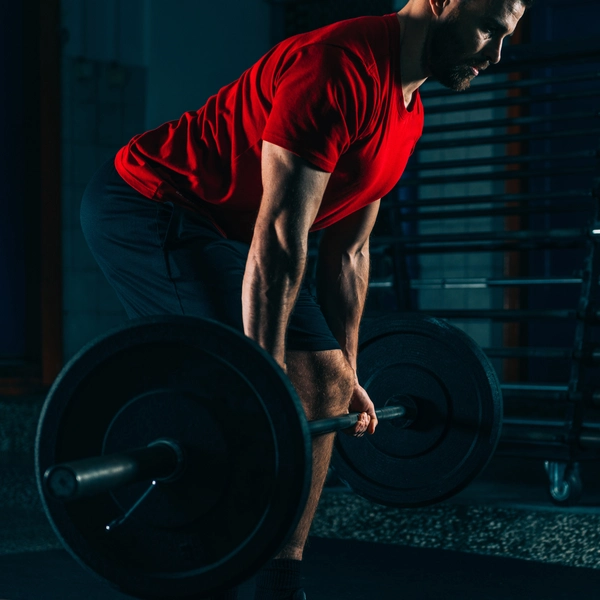 person deadlifting in a fitness product use case section